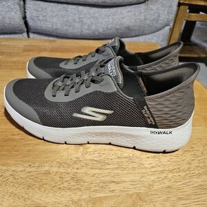 Skechers Go Walk Hands Free Slip Ins Brown Sneakers Size 15 Extra Wide